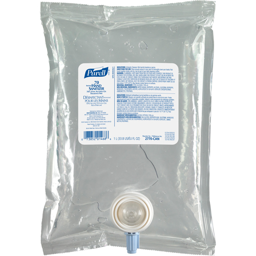 NXT&reg; Advanced Gel Hand Sanitizer, 1000 ml, Cartridge Refill, 70% Alcohol GTA Hardware Inc