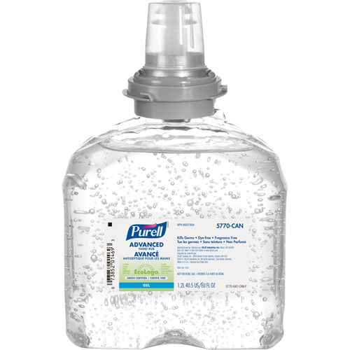 D&eacute;sinfectant pour les mains avanc&eacute; TFX, 1200 ml, Cartouche de recharge, 70 % alcool GTA Hardware Inc