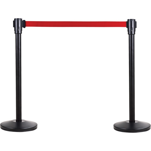 Poteau r&eacute;cepteur pour barri&egrave;res sur pieds pour le contr&ocirc;le des foules, Hauteur de 35", Noir GTA Hardware Inc