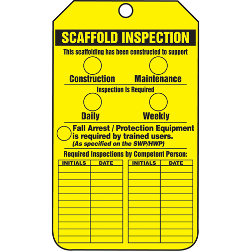 Inspection Tags, Cardstock, 3-1/8" W x 5-7/8" H, English GTA Hardware Inc