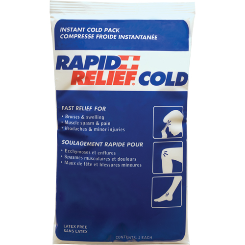 Compresse froide instantan&eacute;e Rapid Relief, Froid, Utilisation unique, 9" x 6" GTA Hardware Inc