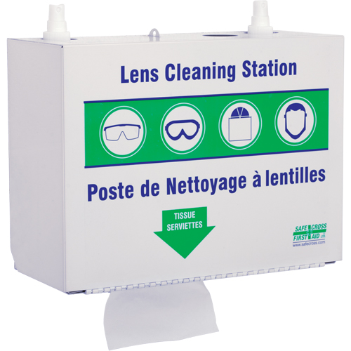 Postes en M&eacute;tal Pour Le Nettoyage De Verres - Deux Boutielle De Solution 500ml Et 1 Boîte De Serviettes, M&eacute;tal, 10,5" lo x 5,5" p x 6,3" h GTA Hardware Inc