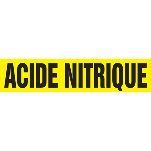 Marqueur de tuyau "Acid Nitrique", Autocollant, 4" h x 24" la, Noir sur jaune GTA Hardware Inc