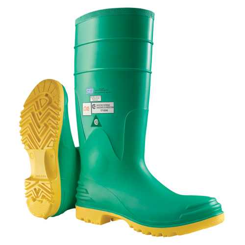 Bottes aux genoux Hazmax 16", PVC, Embout Acier, Pointure 6, Semelle R&eacute;sistant aux perforations GTA Hardware Inc