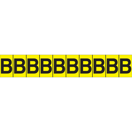 Rep&egrave;res adh&eacute;sifs &agrave; lettres individuelles, B, 1" h, Noir sur jaune GTA Hardware Inc