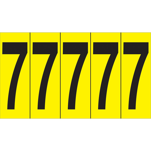 Rep&egrave;res adh&eacute;sifs &agrave; chiffres individuels, 7, 3-7/8" h, Noir sur jaune GTA Hardware Inc