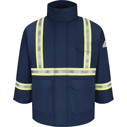 Flame Resistant Parkas with Reflective Striping, Men's, 3X-Large, Navy Blue GTA Hardware Inc