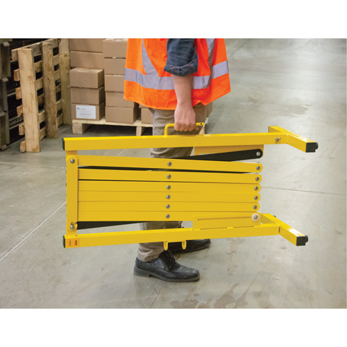 Expandable Barrier, 37" H x 11' L, Black/Yellow GTA Hardware Inc