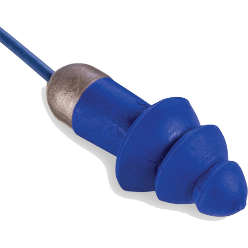 Bouchons d'oreille r&eacute;utilisables et d&eacute;tectable Rockets, Avec cordon, Taille unique, Vrac - &eacute;tui en plastique, NRR dB 27 GTA Hardware Inc
