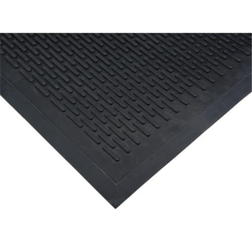 Low-Profile Matting, Rubber, Scraper Type, Solid Pattern, 3' x 5', Black GTA Hardware Inc