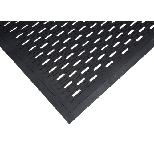 Tapis &agrave; profil bas, Caoutchouc, Grattoir Type, Motif &agrave; fentes, 3' x 5', Noir GTA Hardware Inc