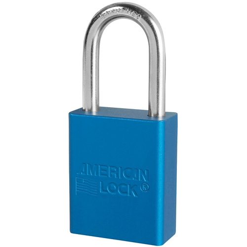 Cadenas de s&eacute;curit&eacute; American Lock, Bleu, Cl&eacute;s identiques, Aluminium, Largeur de 1-1/2" GTA Hardware Inc