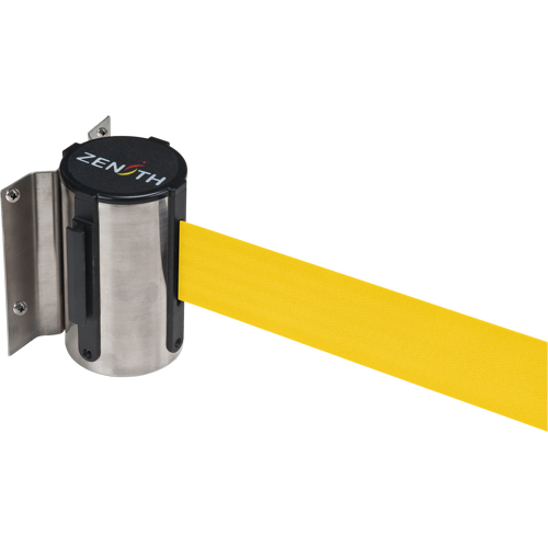 Wall Mount Barrier, Steel, Screw Mount, 12', Yellow Tape GTA Hardware Inc