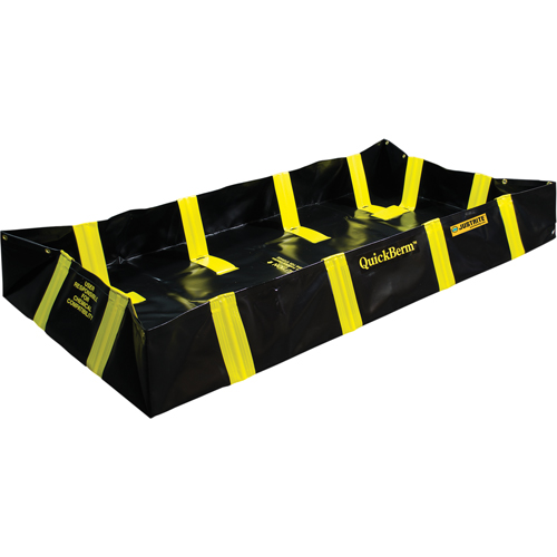 QuickBerm&reg; Containment Berm with Inside Wall Supports, 235 US gal. Capacity, 4' W x 8' L x 12" H, Snap-Up Bracket GTA Hardware Inc