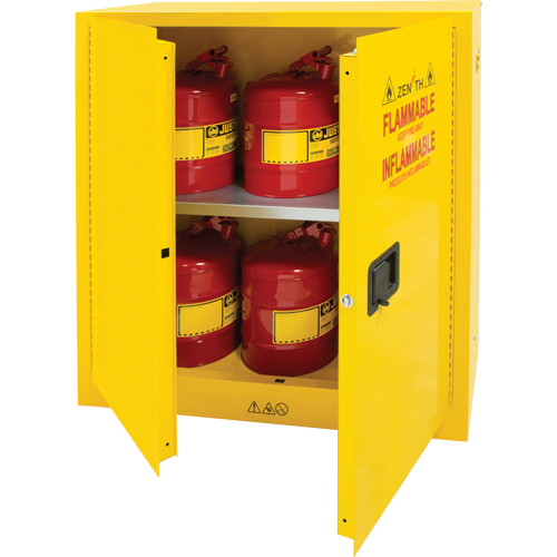 Flammable Storage Cabinet, 30 gal., 2 Door, 43" W x 44" H x 18" D GTA Hardware Inc