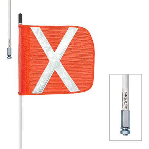 Safety Whip&reg; Heavy-Duty Whips, Threaded Mount, 5' High, Orange GTA Hardware Inc