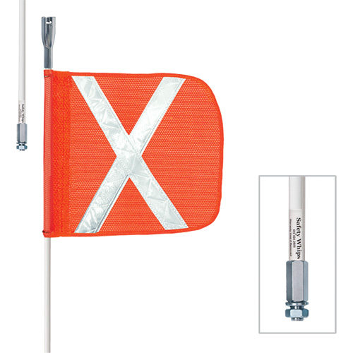 Tiges de s&eacute;curit&eacute; robustes Safety Whip, Fixation Filet&eacute;, Hauteur 5', Orange GTA Hardware Inc