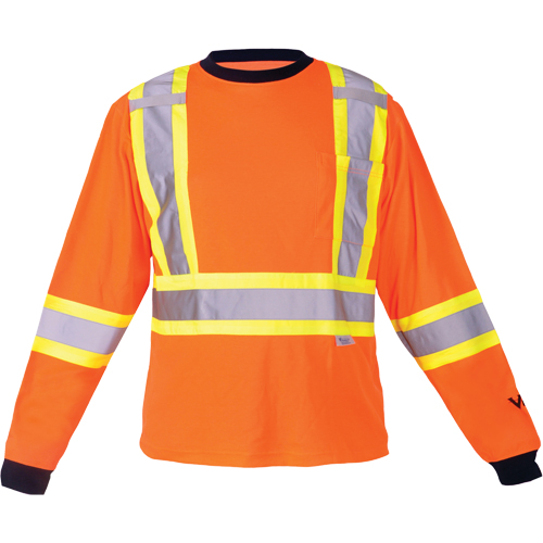 Safety Long Sleeve Shirt, Polyester, Medium, High Visibility Orange GTA Hardware Inc