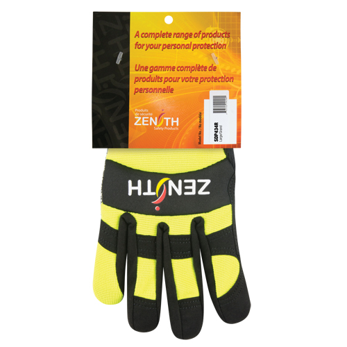 ZM500 High-Visibility Cut-Resistant Mechanic's Gloves, HPPE Palm, Size Large GTA Hardware Inc