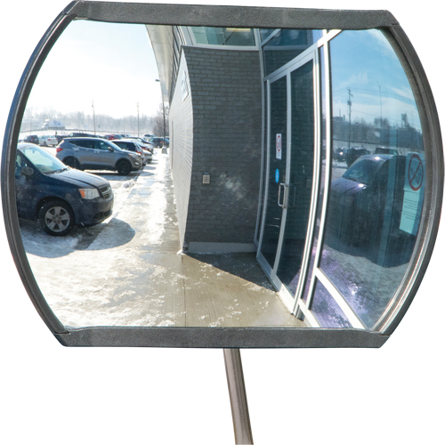 Miroir convexe rectangulaire/rond avec bras t&eacute;lescopique, 12" h x 18" la, Int&eacute;rieur/Ext&eacute;rieur GTA Hardware Inc