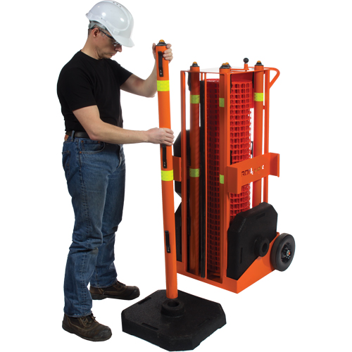Portable Safety Zone, 100' L, Steel, Orange GTA Hardware Inc