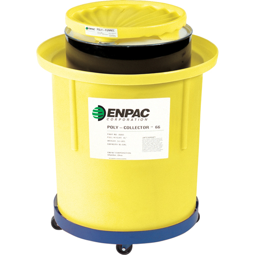 Poly-Collector 110 avec baril en poly, 31,75" dia. x 49" h, Cap. de d&eacute;versement 103 gal. US GTA Hardware Inc