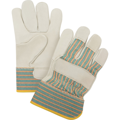 Abrasion-Resistant Fitter's Gloves, Medium, Grain Cowhide Palm GTA Hardware Inc