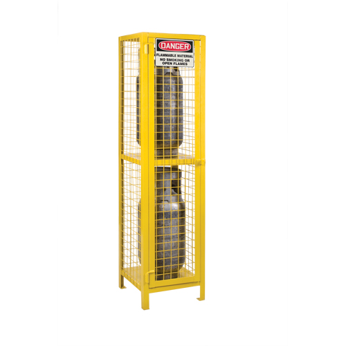 Armoires pour cylindres &agrave; gaz, nbre de bouteilles: 2, 17" , 17" , 69" , Jaune GTA Hardware Inc