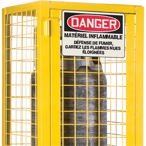 CSA-Compliant Gas Cylinder Safety Cabinet, 2 Cylinder Capacity, 17" W x 17" D x 69" H, Yellow GTA Hardware Inc