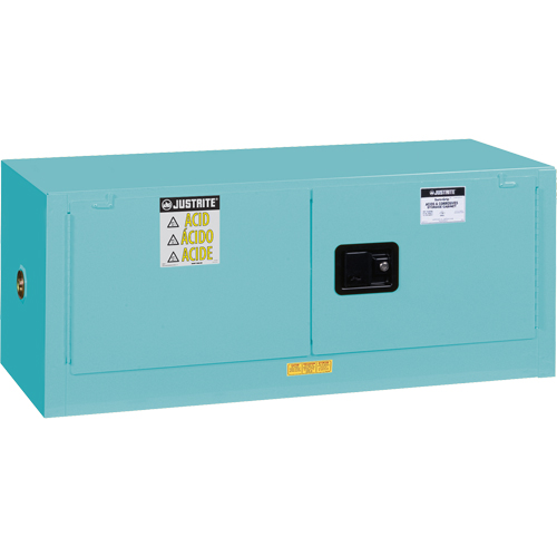 Sure-Grip&reg; EX Piggyback Corrosives/Acid Steel Safety Cabinet, 12 gal., 2 Door, 43" W x 18" H x 18" D GTA Hardware Inc
