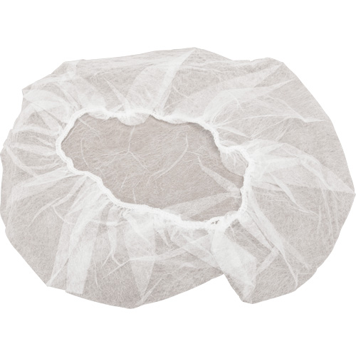 Non-Woven Bouffant Caps, Polypropylene, 18", White GTA Hardware Inc