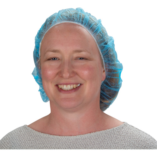 Bonnets bouffants non tiss&eacute;s, Polypropyl&egrave;ne, 21"/Grand, Bleu GTA Hardware Inc