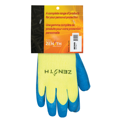 Gants haute visibilit&eacute; doubl&eacute;s d'acrylique de caoutchouc naturel, 7, R&ecirc;vetement Latex de caoutchouc, Calibre 7, Enveloppe en Acrylique GTA Hardware Inc