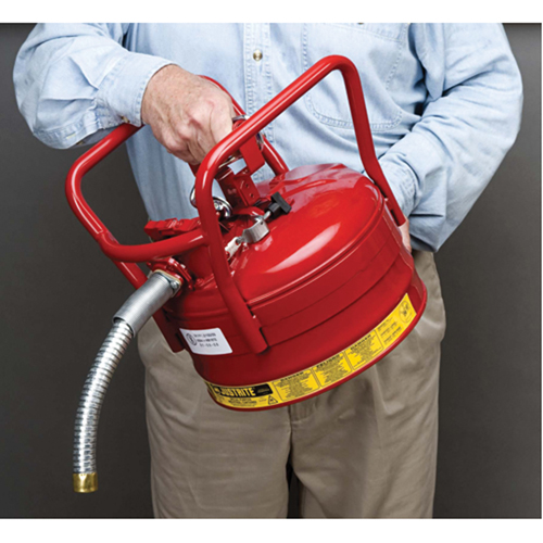 D.O.T. AccuFlow Safety Cans, Type II, Steel, 2.5 US gal., Red, FM Approved GTA Hardware Inc