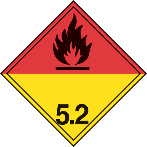 TDG Shipping Labels, Class 5.2, Organic Peroxides, Vinyl GTA Hardware Inc