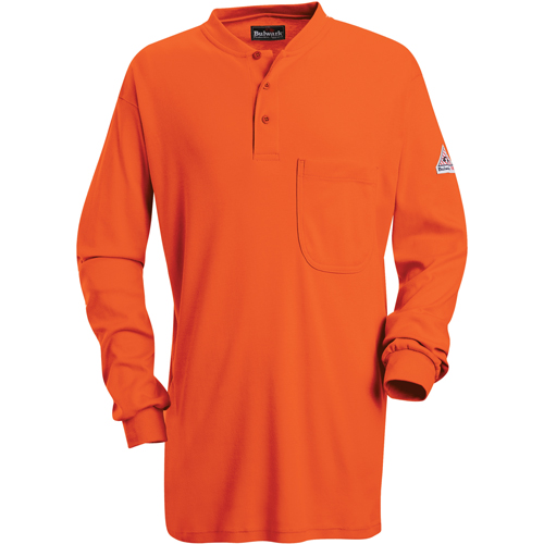 Chemises Henley sans &eacute;tiquette &agrave; manches longues r&eacute;sistantes aux flammes, Petit, Orange GTA Hardware Inc