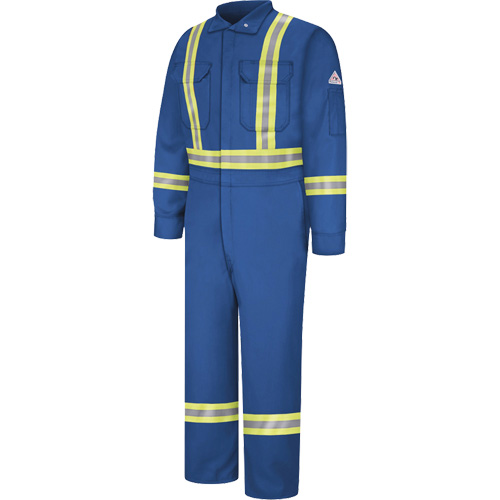 Flame-Resistant Premium Coveralls with Reflective Trim, Size 38, Royal Blue, 12.2 cal/cm² GTA Hardware Inc