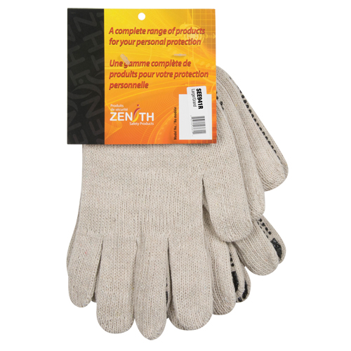 Heavyweight Dotted String Knit Gloves, Poly/Cotton, Single Sided, 7 Gauge, Large GTA Hardware Inc