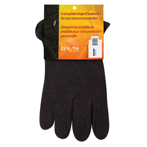 Jersey Gloves, Large, Brown, Red Fleece, Slip-On GTA Hardware Inc