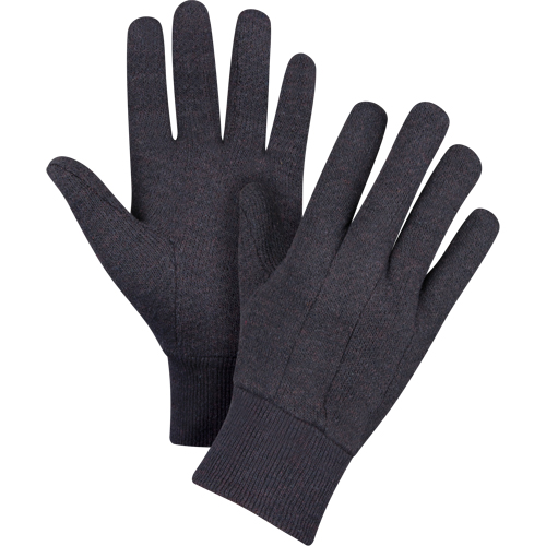 Jersey Gloves, Large, Brown, Unlined, Knit Wrist GTA Hardware Inc