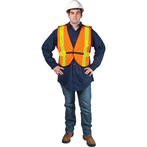 Veste de s&eacute;curit&eacute; d'usage standard, Orange haute visibilit&eacute;, Moyen, Polyester GTA Hardware Inc