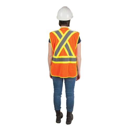 CSA Compliant High Visibility Surveyor Vest, High Visibility Orange, Medium, Polyester GTA Hardware Inc