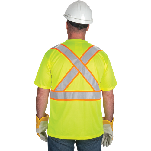 CSA Compliant T-Shirt, Polyester, Medium, High Visibility Lime-Yellow GTA Hardware Inc