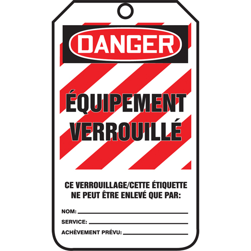 Lockout Tags, Cardstock, 3-3/8" W x 5-7/8" H, French GTA Hardware Inc
