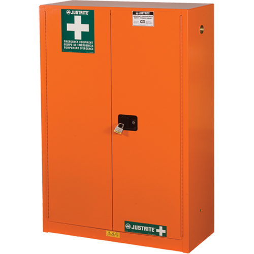 Armoires de rangement pour pr&eacute;paration aux situations d'urgence, Acier, 4 Tablettes, 65" h x 43" la x 18" P, Orange GTA Hardware Inc