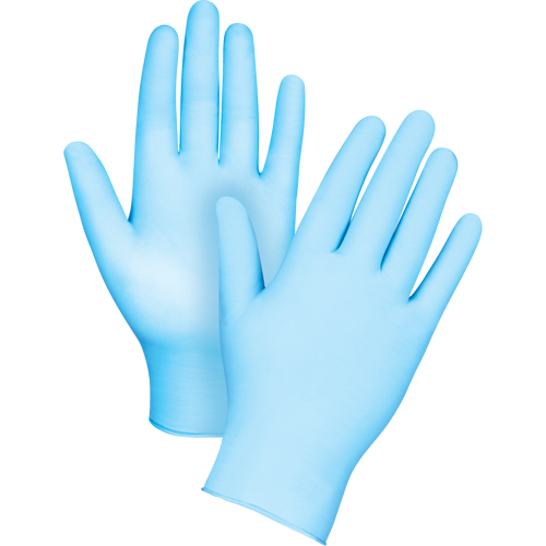 Gants tactiles jetables de calibre m&eacute;dical, Petit, Nitrile/vinyle, 4,5 mils, Sans poudre, Bleu, Classe 2 GTA Hardware Inc