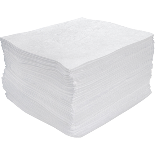 Premium Meltblown Sorbent Pads, Oil Only, 15" x 17", 25 gal. Absorbancy GTA Hardware Inc