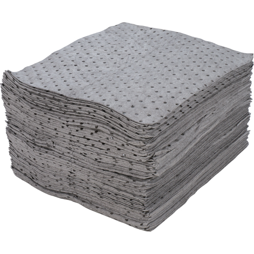 Feuilles absorbantes en fibres fines de premi&egrave;re qualit&eacute;, Universel, 15" x 17", 30 gal. d'absorption GTA Hardware Inc