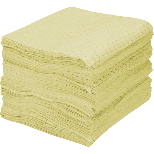 Feuilles absorbantes en fibres fines de premi&egrave;re qualit&eacute;, Mati&egrave;res dangereuses, 15" x 17", 30 gal. d'absorption GTA Hardware Inc