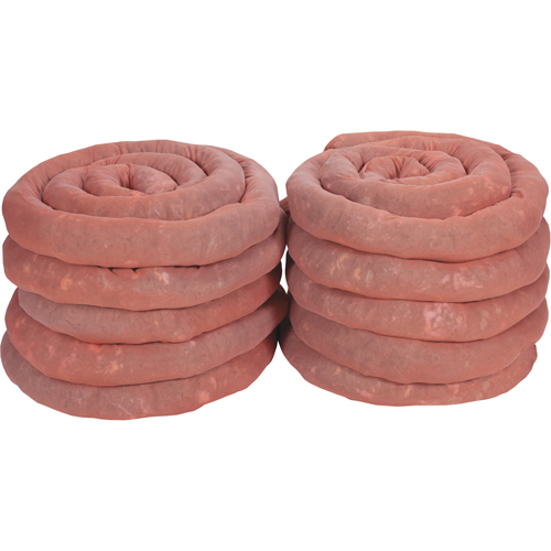 Remblais tubulaires absorbants, Mati&egrave;res dangereuses, Absorption 45 gal., 3" la x 10' lo, Pqt de 10 GTA Hardware Inc